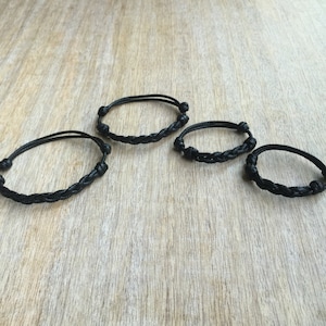 Islamorada, Black Family Bracelets, Waxed Cord Bracelets, Mom, Dad, and Child Bracelets, Daddy and Me, Mommy and Me Waterproof WF001377