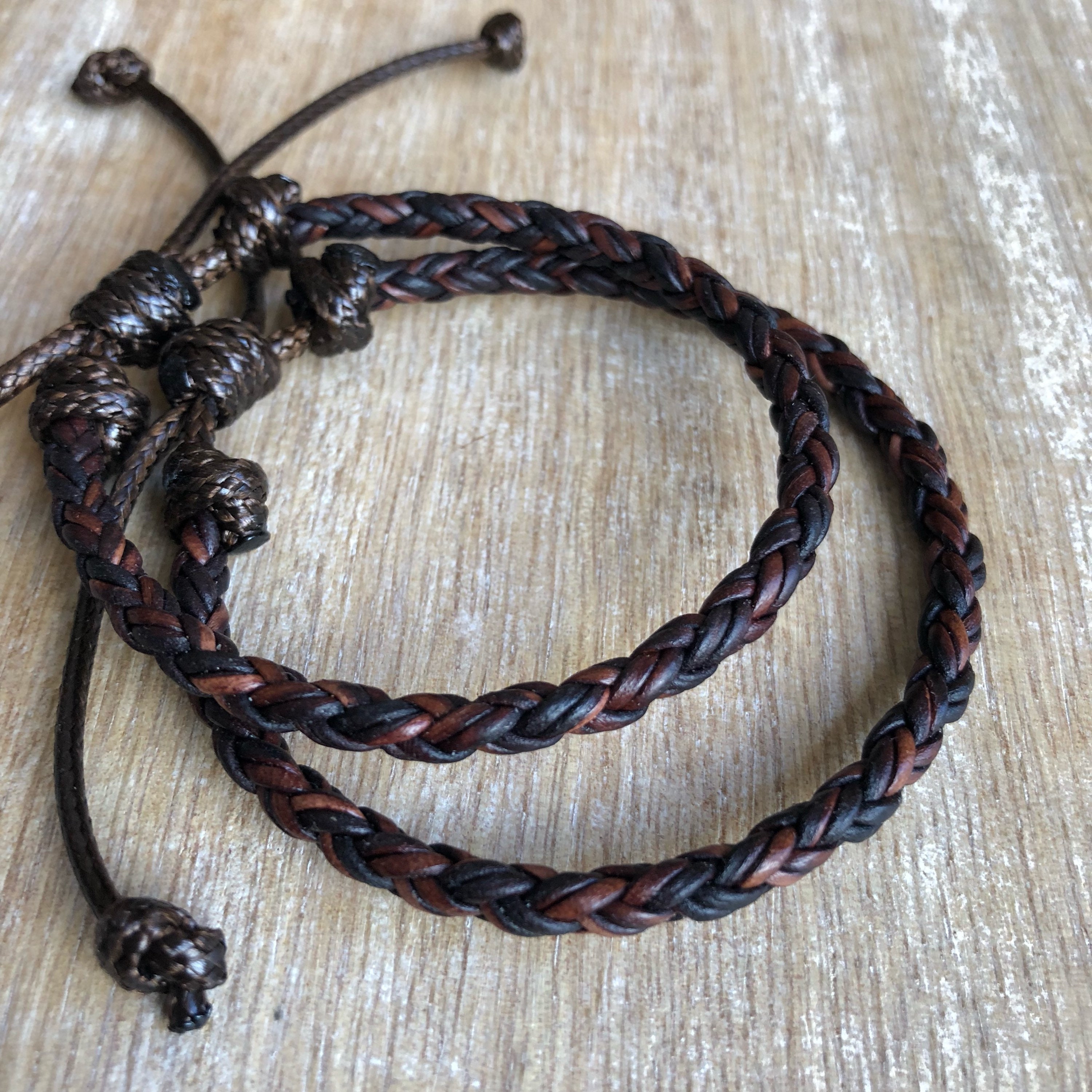 Key West Dark Brown Braided Leather Bracelet Unisex Bolo LB001744 -   Norway