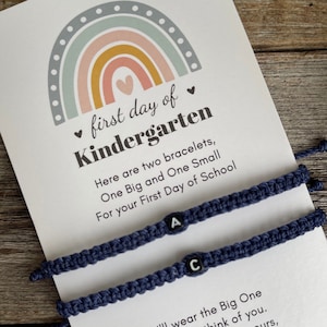 Initials Matching Bracelets Blue Mommy and Me First Day of Kindergarten Waterproof