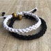 Destin, His and her Bracelet, Black and White, Couple Hemp Bracelet, Love Couple Bracelet, Matching Bracelets,
