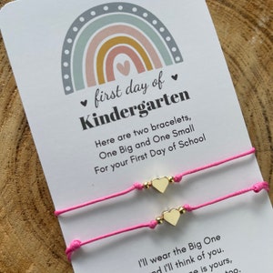Mommy and Me Heart Bracelets Waterproof First Day of Kindergarten