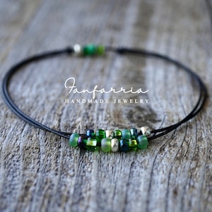 Deerfield, Green Beaded Anklet Bracelet, Waterproof