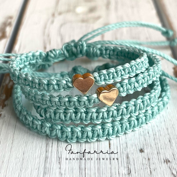 Gold Heart Family Bracelets Mint