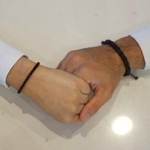 Key West II Dark Brown Braided Leather Bracelet, Simple Bracelet, Couple Bracelets, His and Hers, Minimalist LC001641