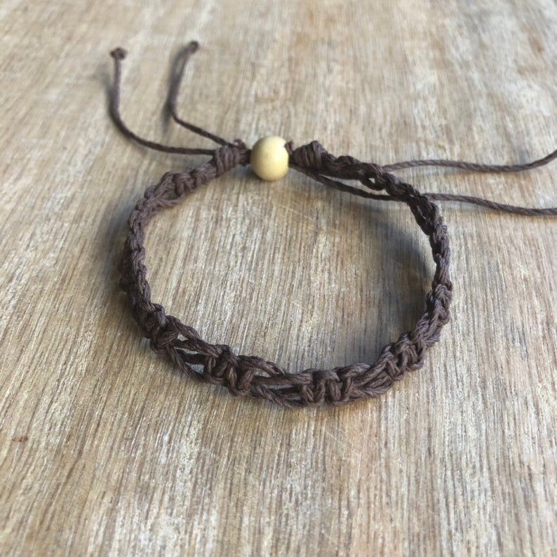 Sobe Brown Hemp Anklet Braided Anklet Macrame Anklet Etsy