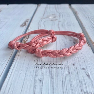 Islamorada, Coral Pink Braid Family Bracelets, Matching Bracelets, Waterproof WF001752