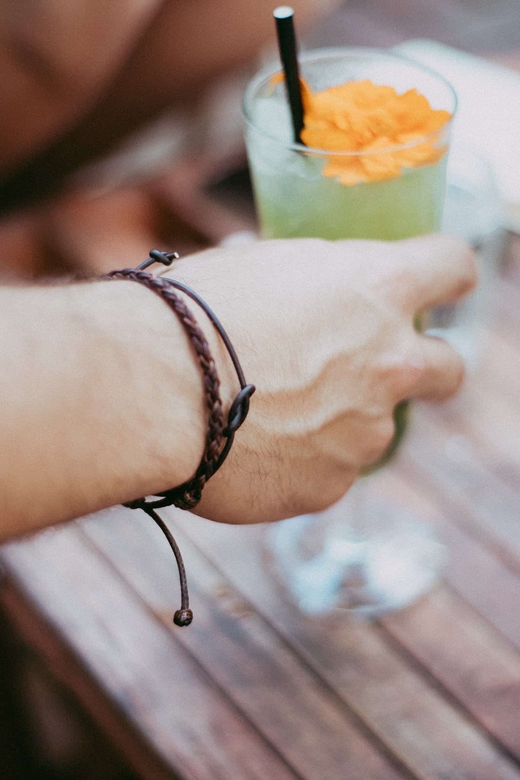 Key West Dark Brown Braided Leather Bracelet Unisex Bolo LB001744