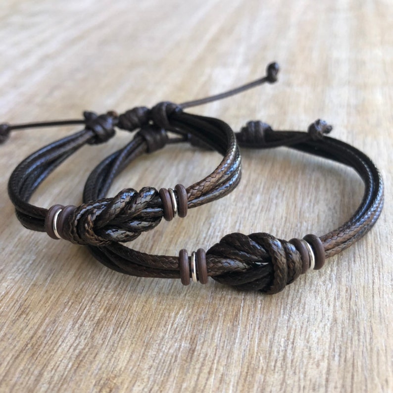 His and Hers Forever Couple Bracelets Anniversary gift Distance Personalized Matching Bracelet WC001163 Love Knot