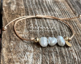 Freshwater Three Pearl Anklet Bracelet, Gold Anklet Adjustable Waterproof