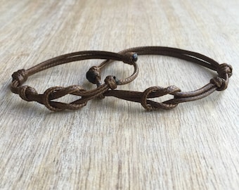 Valentine Couples Knotted Bracelet Set of 2 Gift for His and Her Waterproof Bracelets for Couples Jewelry Matching Gift Naples WC001392