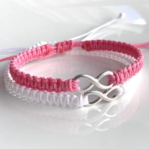 Infinity Bracelet Sterling Silver 925, Eternity Infinite Charm, Adjustable, Waterproof