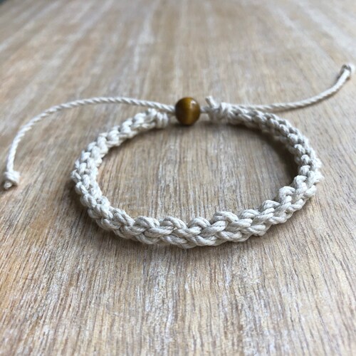 Destin Natural Braided Bracelet Hemp Anklet Macrame Anklet Etsy