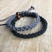 Destin, His and Hers Bracelets, Black and Gray, Couple Hemp Bracelet, Love Couple Bracelet, Matching Bracelets HC001537