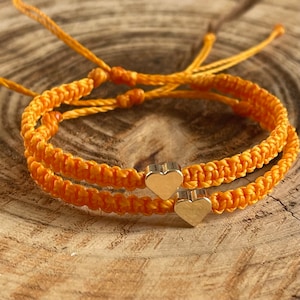Braccialetti mamma e me, arancione, braccialetti mamma e figlia, braccialetti a cuore, braccialetti abbinati impermeabili