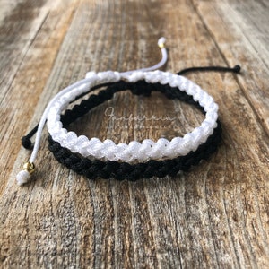 Matching Bracelets Black and White Waterproof Destin II - Perfect Holiday Gift for Couples -