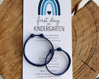 Kindergarten Bracelet Set, Waterproof Matching First Day of School Gift for Parent Child, Adjustable Back to School Keepsake