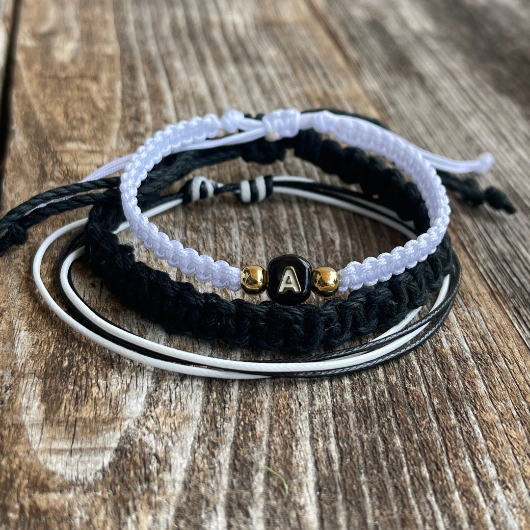 Colorblock Black and White Monogram Stack Set of 3 - Etsy