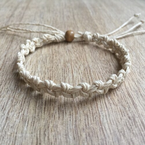 Sobe Natural Hemp Anklet Unisex Braided Anklet Macrame Etsy