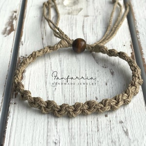 Shell Key, Sage Green Hemp Anklet Bracelet Macrame Eco-Friendly Jewelry