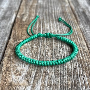 Waterside Braided Bracelet Anklet Green Adjustable Waterproof  Vegan Leather