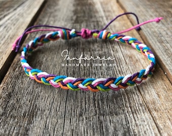 South Beach Hemp Braided Colorful Bracelet Anklet