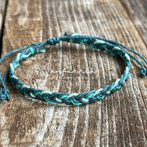 South Beach Hemp Braided Teal Bracelet Anklet