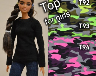 Top for dolls girls: MH, EAH, Barbie, curvy Barbie, LOLomg, MH 17inch, Fashion Royalty, Blythe, Descendants, Pullip, Moxie Teenz, Harry