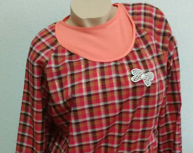 Women's clothing, Tunic, Blouses, gifts for Her, Coral Ensemble