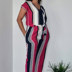 Jumpsuits and Rompers, Striped jumpsuit, Womens clothing, Women fashion, Summer Jumpsuit, Handmade clothes, wedding jumpsuit