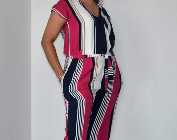 Jumpsuits and Rompers, Striped jumpsuit, Womens clothing, Women fashion, Summer Jumpsuit, Handmade clothes, wedding jumpsuit