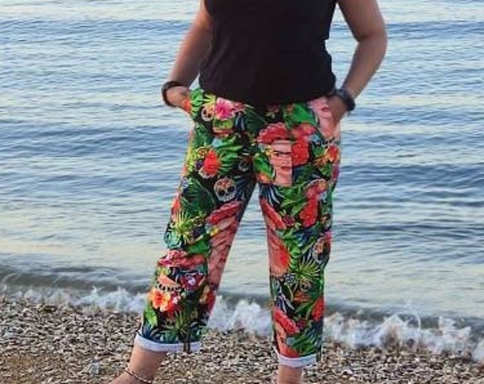 Forest Frida Pants, women's pants, Frida Clothing, Cotton Pants, Original pants, Handmade Frida pants
