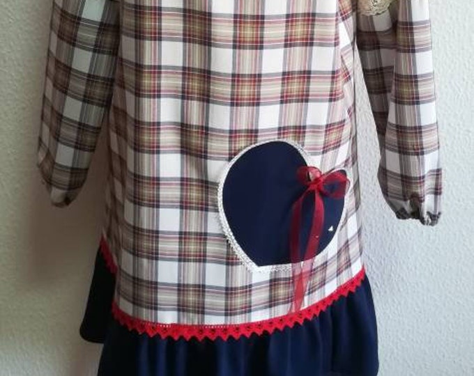 Lovely Dress,Checked Dress,Women's Dress,New Collection,Handmade Dress,Girls Dress,Women's Clothing,Personalized Clothing,Made in Portugal