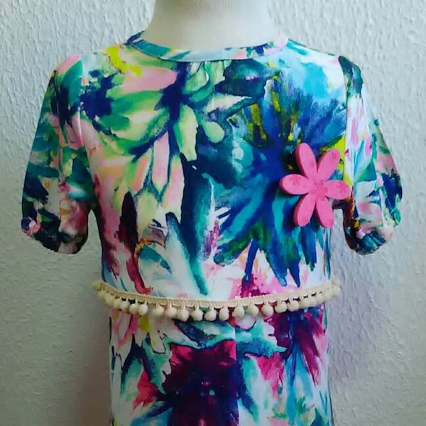 Girls Dress, Handmade Dress, Tropical girl dress, Child, Cotton child dress, Girl Clothing, Twin