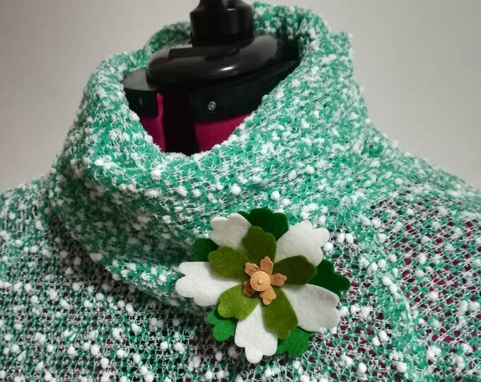 Knitted blouse with collar, Green blouse, winter clothes, Women's Clothing, Blouses, Handmade Clothes