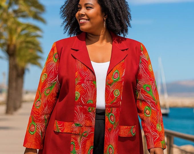 African fabric jacket, Casaco em Capulana, Womens Clothing, Coats, African Clothing, Handmade Coats, Made in Portugal, Capulana Clothes