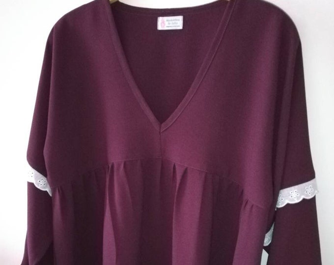 Burgundy tunic, Blouses, Tunics, Women's clothing