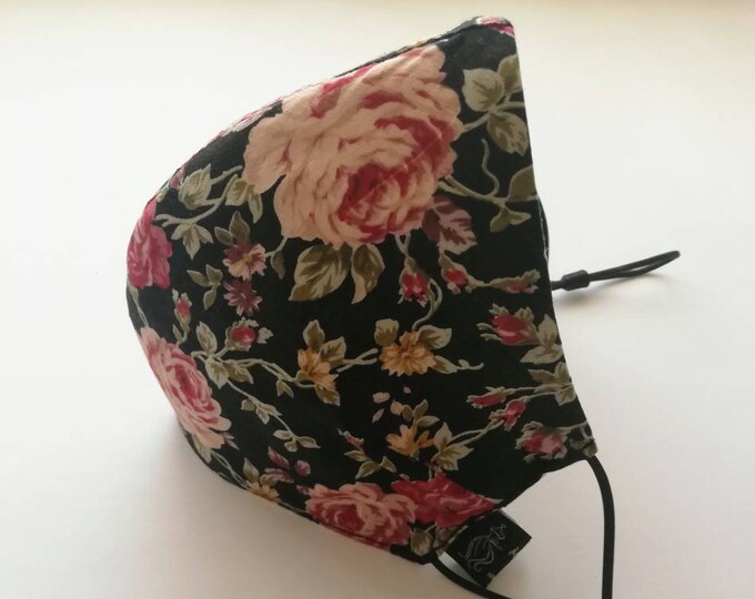 Modelo Rosa Negra Mask, Washable mask, Reusable face mask, Cotton mask, Travel mask, Anti Dust mask, Stoffmaske, Fabric Facemask, Masques
