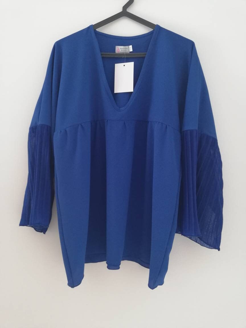 Royal Blue Tunic Womens Clothing Plus Size Blouses - Etsy
