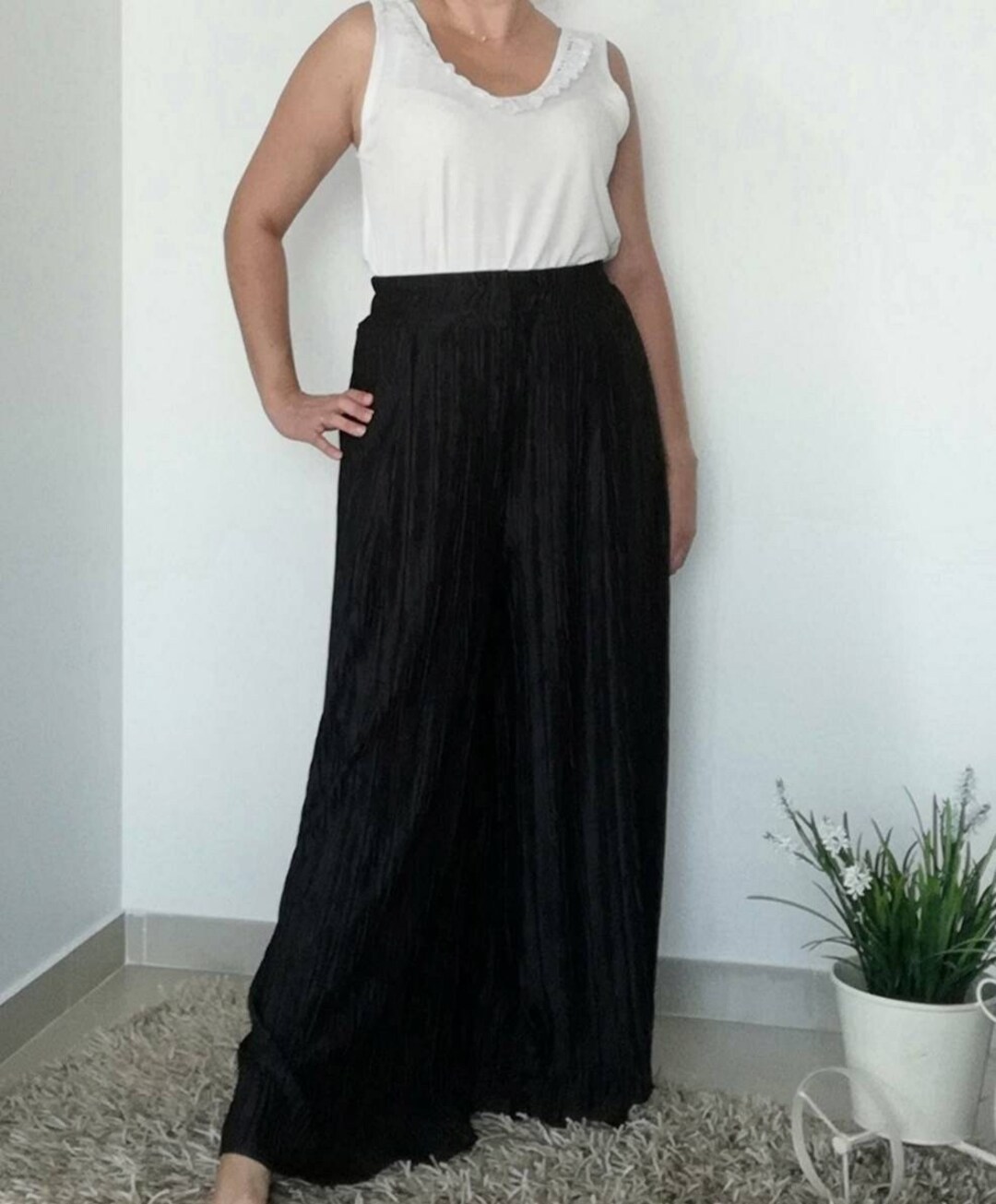Black Pleated Pants, Pantaloon, Pants, Plus Size Fashion, Womens — free download