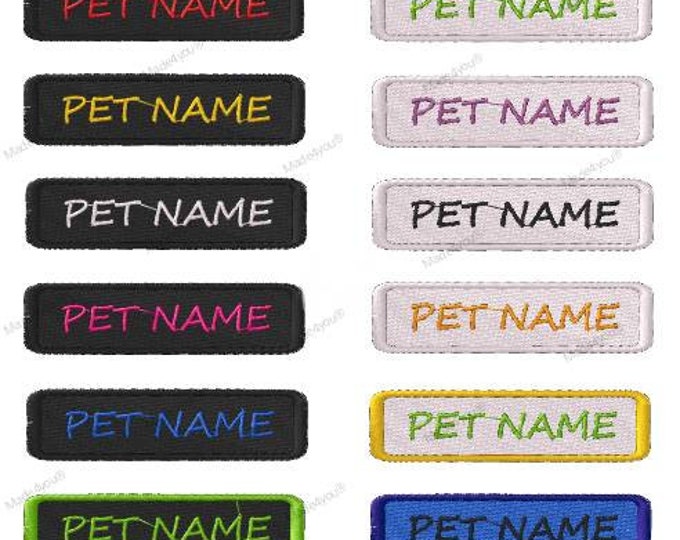 Patch with your pet's name embroidered Embroidery Names Personalized Embroidery Pet Names