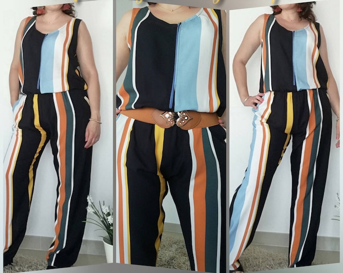 Striped Jumpsuit, Jumpsuits & Rompers, Handmade in Portugal, Made4You, Macacão, Party Wear, Jumpsuit, Wedding Jumpsuit, Summer Jumpsuit