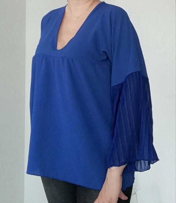 Royal Blue Tunic, Womens Clothing, Plus Size, Blouses - Etsy