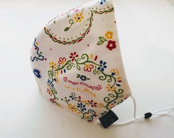 Mask Modelo Namorar Portugal, Washable mask, Reusable face mask, Cotton mask, Travel mask, Anti Dust mask, Stoffmaske, Fabric Facemask