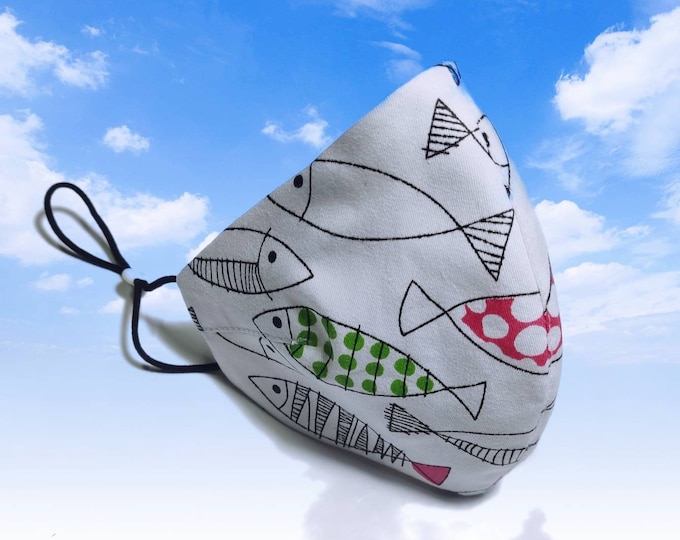 Sardine Model Mask, Washable mask, Reusable face mask, Cotton mask, Travel mask, Anti Dust mask, Stoffmaske, Fabric Facemask, Masks