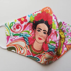 Frida Lover Model Mask, Frida ansiktsmask, Återanvändbar ansiktsmask, Resemask, Anti Dust mask, Frida mask, Frida lovers, Stoffmaske, Masker bild 7