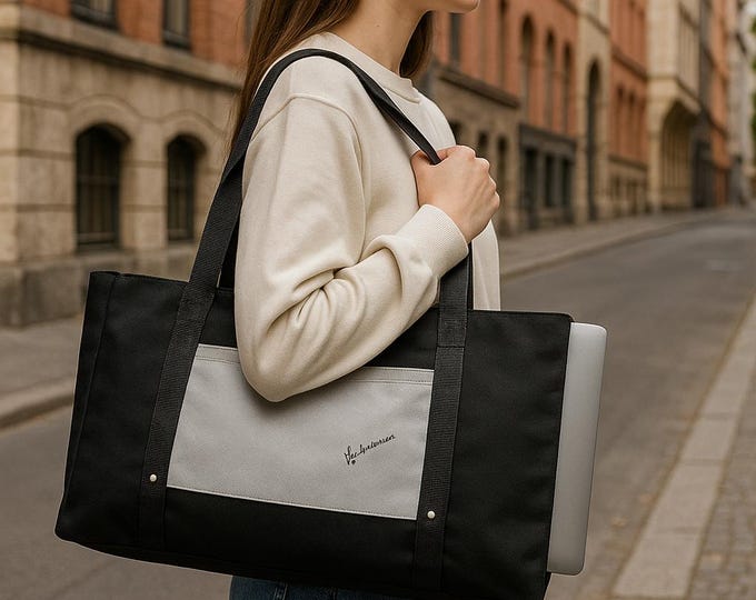 Large Tote Bag for Laptop | Minimalist Shoulder Bag | Spacious & Durable Laptop Bag