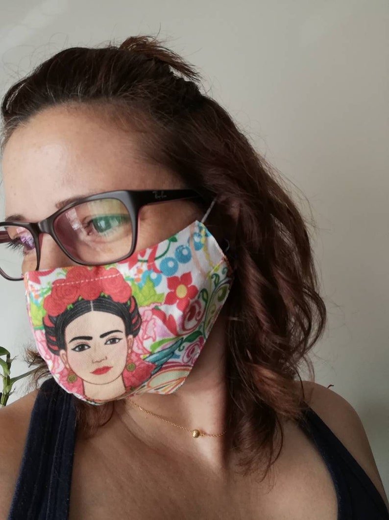 Frida Lover Model Mask, Frida ansiktsmask, Återanvändbar ansiktsmask, Resemask, Anti Dust mask, Frida mask, Frida lovers, Stoffmaske, Masker bild 5