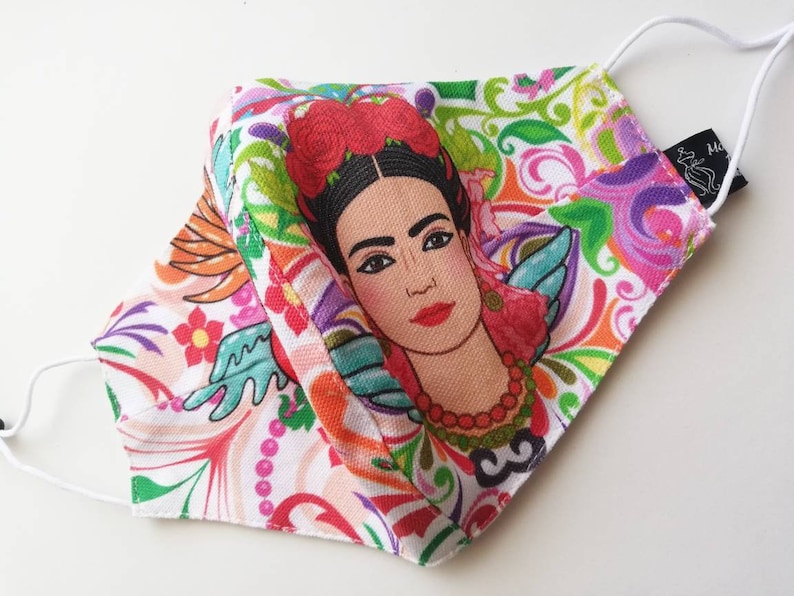 Frida Lover Model Mask, Frida ansiktsmask, Återanvändbar ansiktsmask, Resemask, Anti Dust mask, Frida mask, Frida lovers, Stoffmaske, Masker bild 2