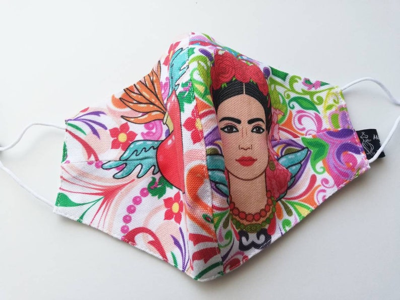 Frida Lover Model Mask, Frida ansiktsmask, Återanvändbar ansiktsmask, Resemask, Anti Dust mask, Frida mask, Frida lovers, Stoffmaske, Masker bild 9