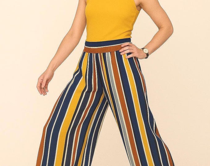Pants, Calça de Riscas, Calça de Verão, Pantalona, Womens Clothing, Handmade Clothes
